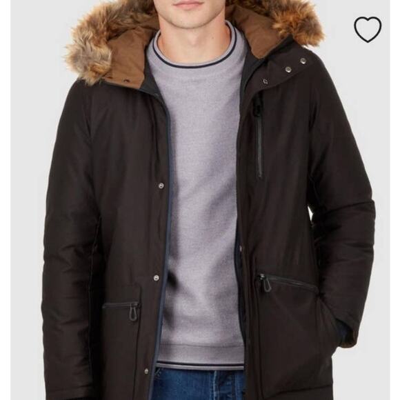 Ted Baker Gouda Hooded Parka Black Size 2XL Faux Fur NEW - Picture 12 of 13